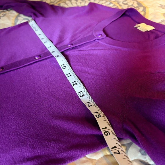 KATE SPADE LIVE COLORFULLY Woman's Purple Silk/Cotton Cardigan Sweater, Small - Picture 8 of 11
